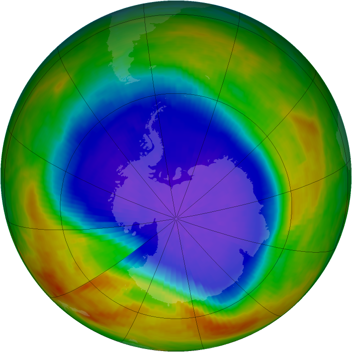 Antarctic ozone map for 02 October 1991